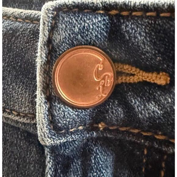 Cosmic Blue Love Jean Shorts Womens 14W Blue Denim Cotton Stretch Comfort Cuffed - Picture 5 of 10